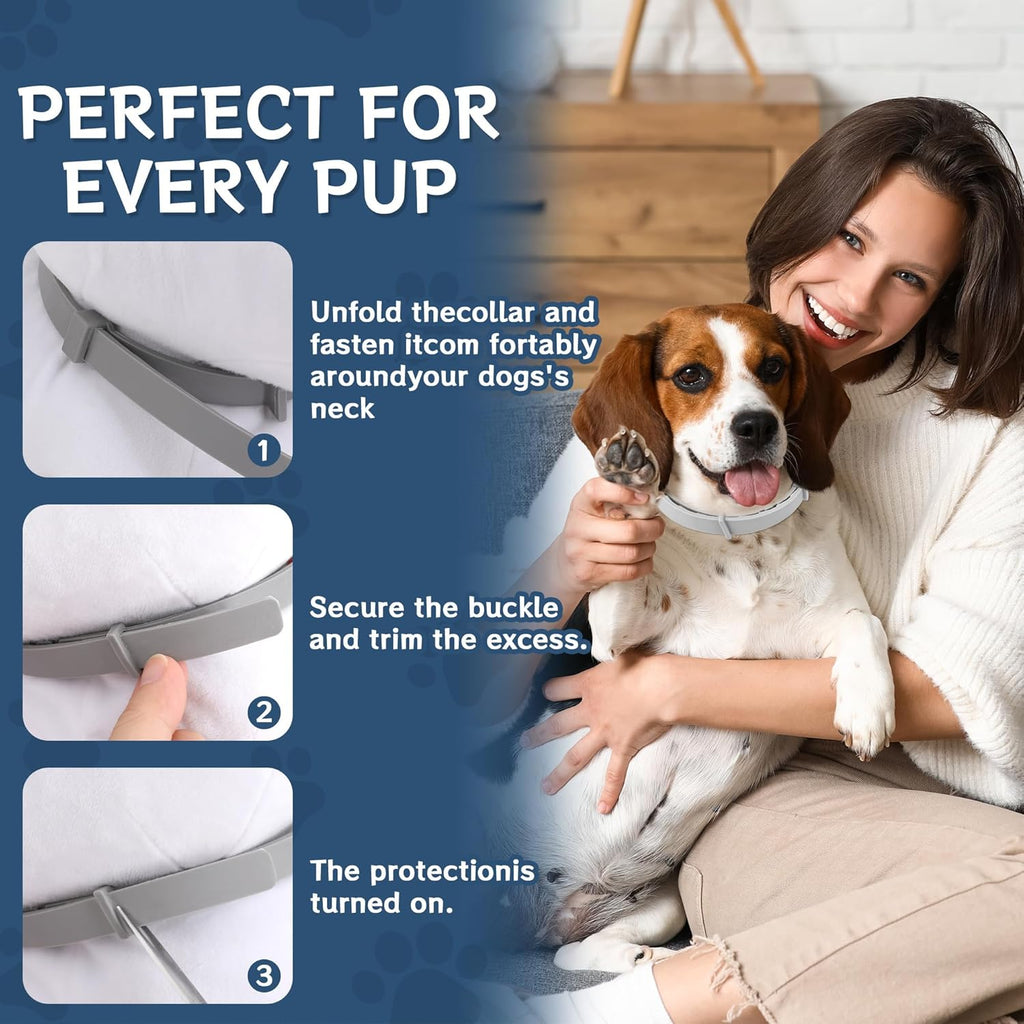 4 Pack Flea & Tick Prevention for Dogs Collar with Natural Essential Oils, Waterproof Adjustable Dog Flea and Tick Prevention Collar for Dogs, 8 Months Prevention