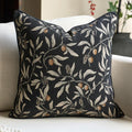 Alerfa Black Floral Throw Pillow Cover 18 x 18 Inch Sqaure Luxury Decorative Pillow Cover for Couch Living Room Bedroom