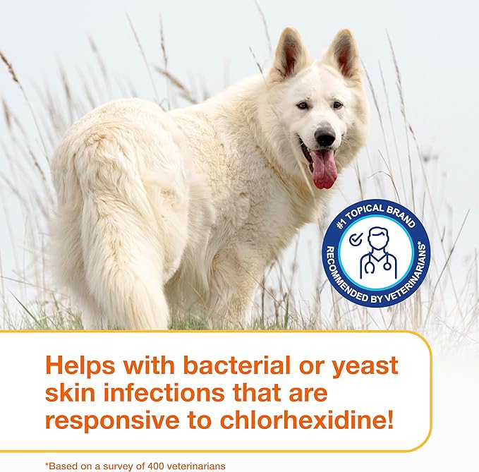 Douxo S3 Pyo Shampoo, Contains 3% Chlorhexidine & 0.5% Ophytrium, Antiseptic & Hydrating, For Bacterial or Yeast Skin Infections, For Dogs and Cats, 6.7 fl. oz. (200mL)