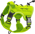 Heavy-Duty Tactical Dog Harness for Large Dogs, No Pull Adjustable Reflective Pet Vest with Molle System, K9 Military-Grade Control for Service Training, Outdoor & 10+ Breeds, Wild Lime, Small