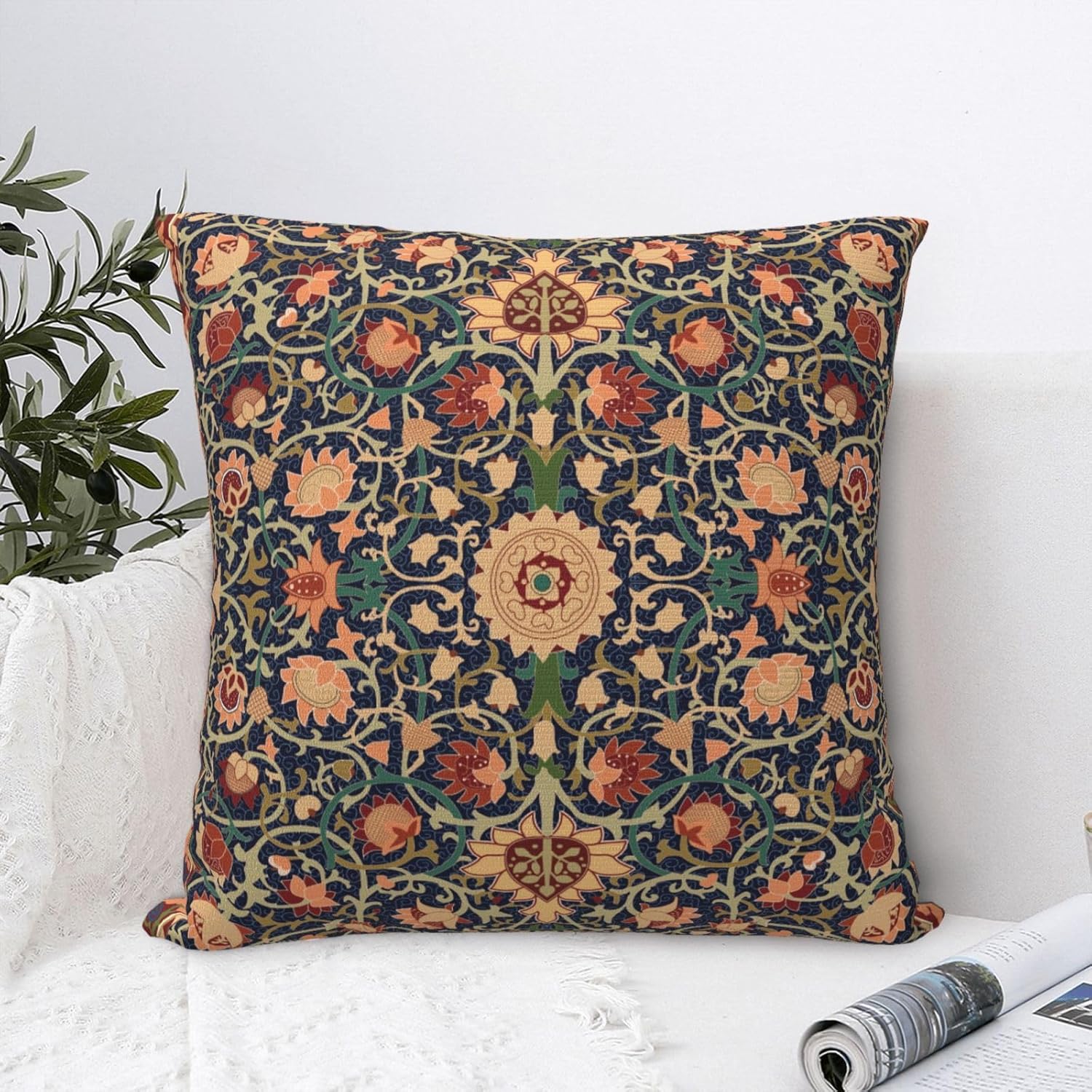 William Morris Vintage Floral 20x20 inches Throw Pillow Covers Cushion Covers for Couch Home Bed Living Room Decorative Pillow Cases
