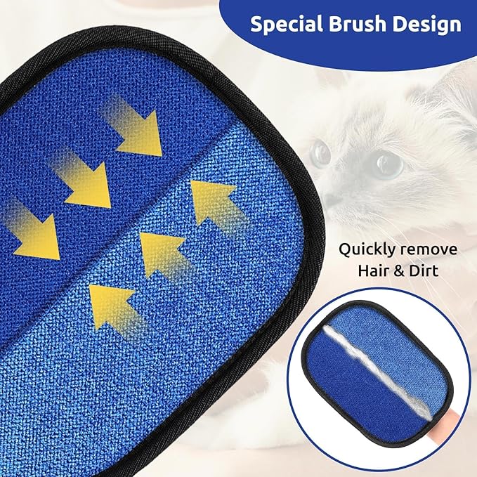 SAWMONG Pet Hair Removal Glove, 2Pcs Cat & Dog Reusable Pet Hair Remover Gloves 2025 New Upgrade, Grooming Pet Hair Remover Tool