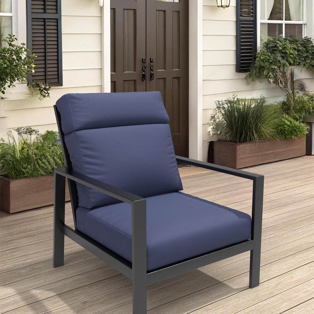 Covers & All CoverRite Rectangle High Back Chair Cushion, 600 Denier, Foam Seat and Poly Fill Back Outdoor High Back Chair Cushions, Water, UV and Fade Resistant for Patio High Back Chair Cushions