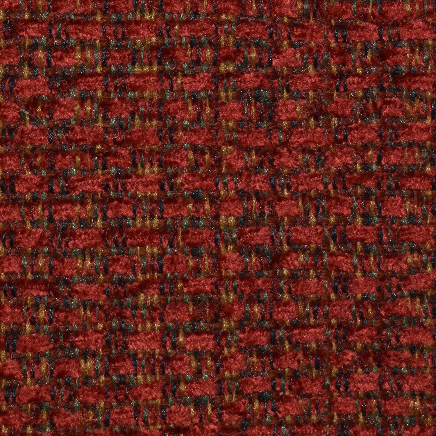 Klear Vu Omega Non-Slip Rocking Chair Cushion Set, Assembled in USA, Thick Padding & Tufted Design, Includes Seat Pad & Back Pillow with Ties, 17x17 Inches, 2-Piece Set, Tyson Red