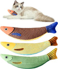 Soft Catnip Toys Fish, 3 Pack Bell Sound Cat Toys, Interesting Indoor Cat Kicker Toys, Durable and Highly Interactive Catnip Toys (Knife Fish)