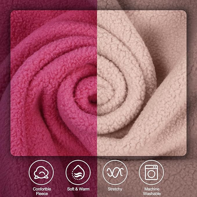 IECOii 2 Pack Dog Sweaters Vest Fleece, Warm Fall Winter Coat for Small Dogs with Leash Hole, Soft Stretchy Pet Pullover Clothes for Indoor Outdoor Walking (Size M, Rose Red & Dusty Pink)