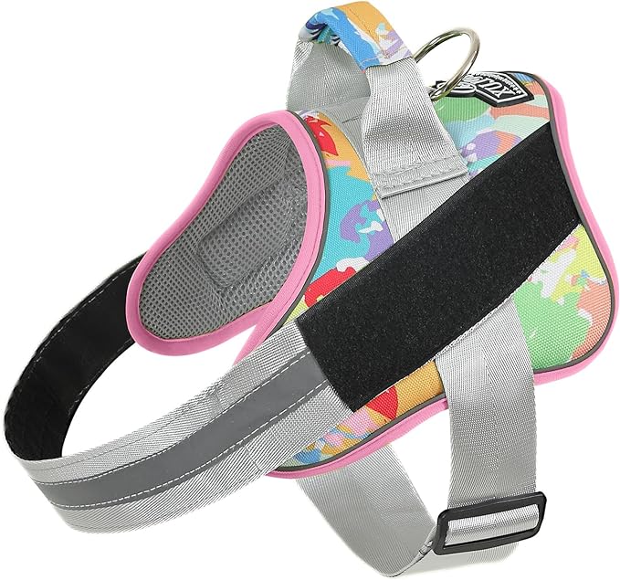 Bolux Dog Harness, No-Pull Reflective Dog Vest, Breathable Adjustable Pet Harness with Handle for Outdoor Walking - No More Pulling, Tugging or Choking (Large (Pack of 1), OilPainting)