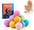 Potaroma 12 Pcs Quiet Play Felt Cat Ball Toys with Catnip Inside, Cat Kicker Exercise Toys, Fun Colorful Kitty Kitten Toys 1.6 Inches