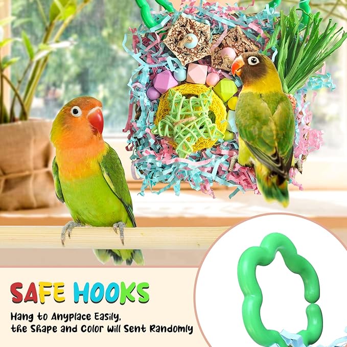 Bird Toys For Cockatiels, Tyotrbs Bird Toys For Conures Parakeet Toy BirdsToy For Parrots Birds Foraging Toy ParrotToys BirdCage Accessories Lovebird Cage Accessories for Small Birds