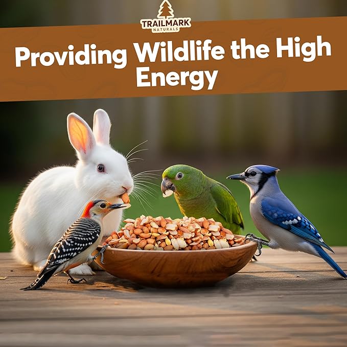 8 LB - Raw Shelled Peanuts For Squirrels, Out of Shell Peanuts For Birds and Wildlife- Squirrel Food, Wild Bird Seed - Grown in The USA