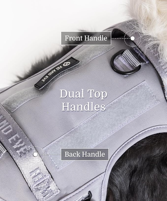 2025 New Edition, Fei & Eve MagEase Dog Harness - 3-Second Magnetic Buckles | 3-Point No-Pull Control | Heavy-Duty 900D Nylon | Dual Safety Handles | Breathable Mesh | Adjustable Fit | Small, Gray
