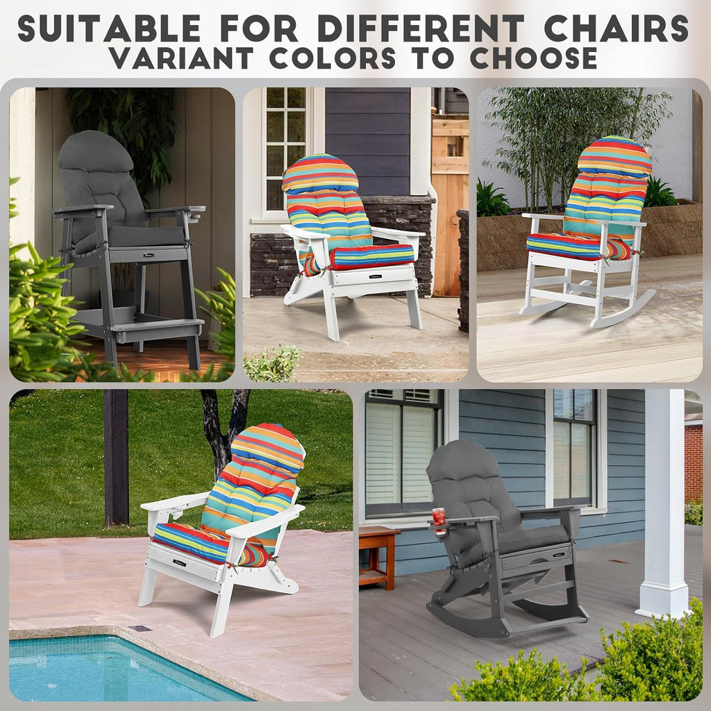 FUNBERRY Adirondack Chair Cushion Polyester, Waterproof, UV Fade Resistant, Set of 1, 44''L x 19''W x 4''H