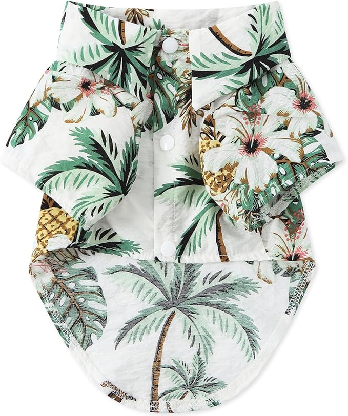 Hawaii Dog Shirt, Pet Summer T-Shirts Dog Style Floral Breathable Cool Clothes Hawaiian Shirts for Small Dogs and Cats Owner and Pet Shirts are Sold Separately