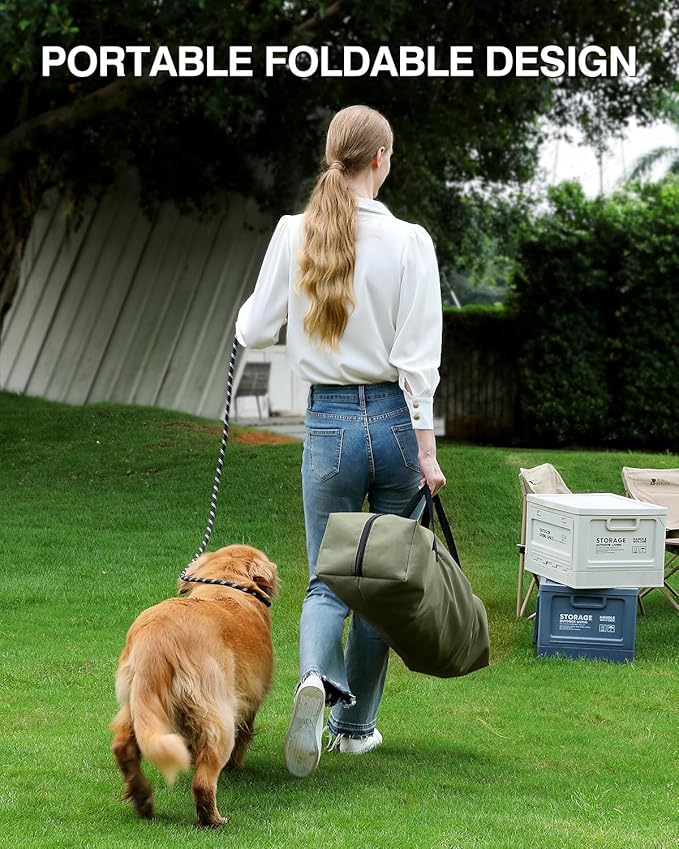30 Inch Collapsible Travel Dog Crate for Medium Large Dogs, Portable Dog Crate 4-Door Foldable Soft Kennel with Durable Mesh Windows for Indoor & Outdoor Travel, with Storage Bag,Green