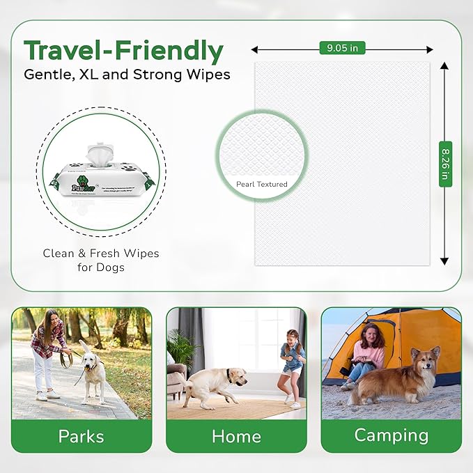 Puppy Essentials Kit Contains Dog Wipes for Paws and Butt, Nourishing Paw Balm, Teeth Cleaning Wipes & Poop Bags Set | Dog Camping Essentials and Travel Accessories