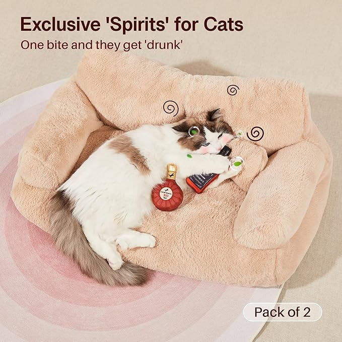 Potaroma Liquor-Simulation Cat Toys 2Pcs Catnip Crinkly Sound, Durable Kitten Bite Kicker Toys, Indoor Feline Exercise 4.5 Inches for All Breeds