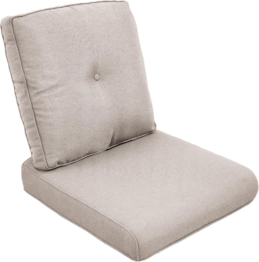 Outdoor Chair Cushion Set, 25 x 22 Deep Seat Cushion, Patio Chair Cushions for Outdoor, Include 1 Seat Cushion and 1 Back Cushion, Beige
