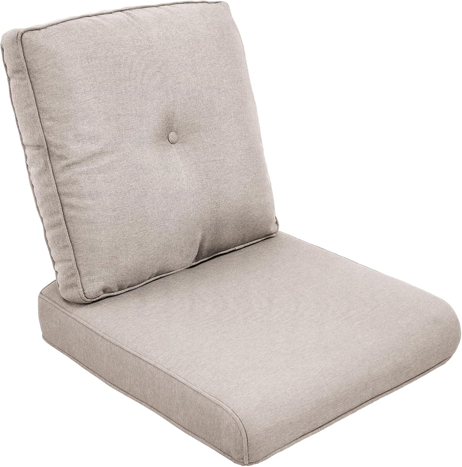 Outdoor Chair Cushion Set, 25 x 22 Deep Seat Cushion, Patio Chair Cushions for Outdoor, Include 1 Seat Cushion and 1 Back Cushion, Beige
