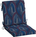 Arden Outdoor Midback Chair Cushion, 18 x 16.5, Rain-Proof, Fade Resistant Sapphire Liberty Mosaic