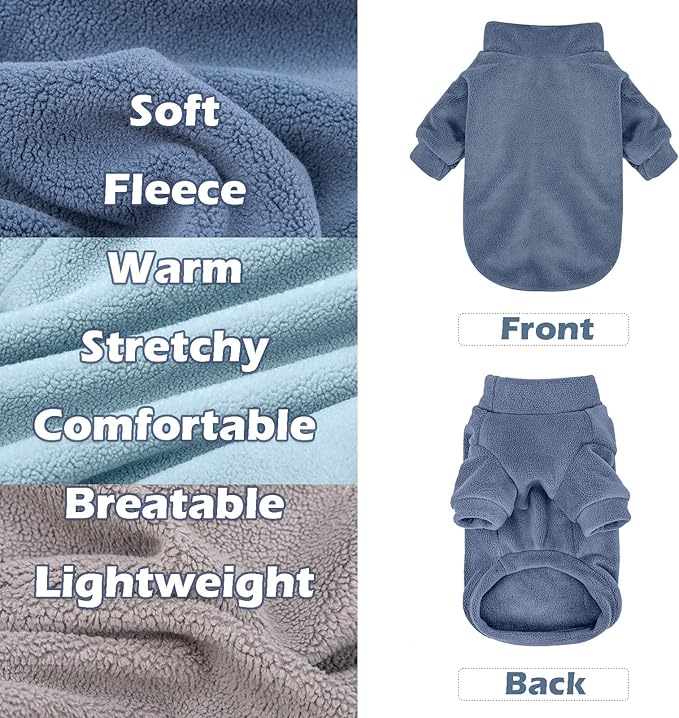 Dog Sweater, 3 Pack Dog Sweaters for Small Dogs Girl Boy, Ultra Soft Warm Puppy Clothes Dog Coat for Winter (Gray+Azure+Navy, Medium)