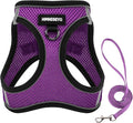 Dog Harness and Leash Set, Dog Harness for Dogs No Pull, No-Chock Step-in Reflective Breathable Lightweight Easy Walk Vest Harnesses with Safety Buckle for Small Dogs, Cats (Purple, S)