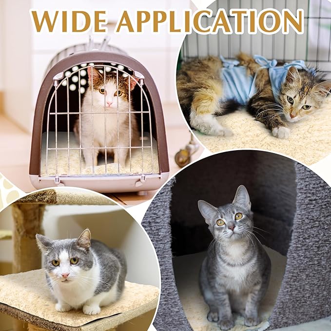 4 Pack Self Warming Cat Bed Indoor Self Heating Dog Cat Pad Washable 16 x 20 Inch Thermal Pet Kennel Pad Crate Bed Mat Reflect Body Heat for Outdoor