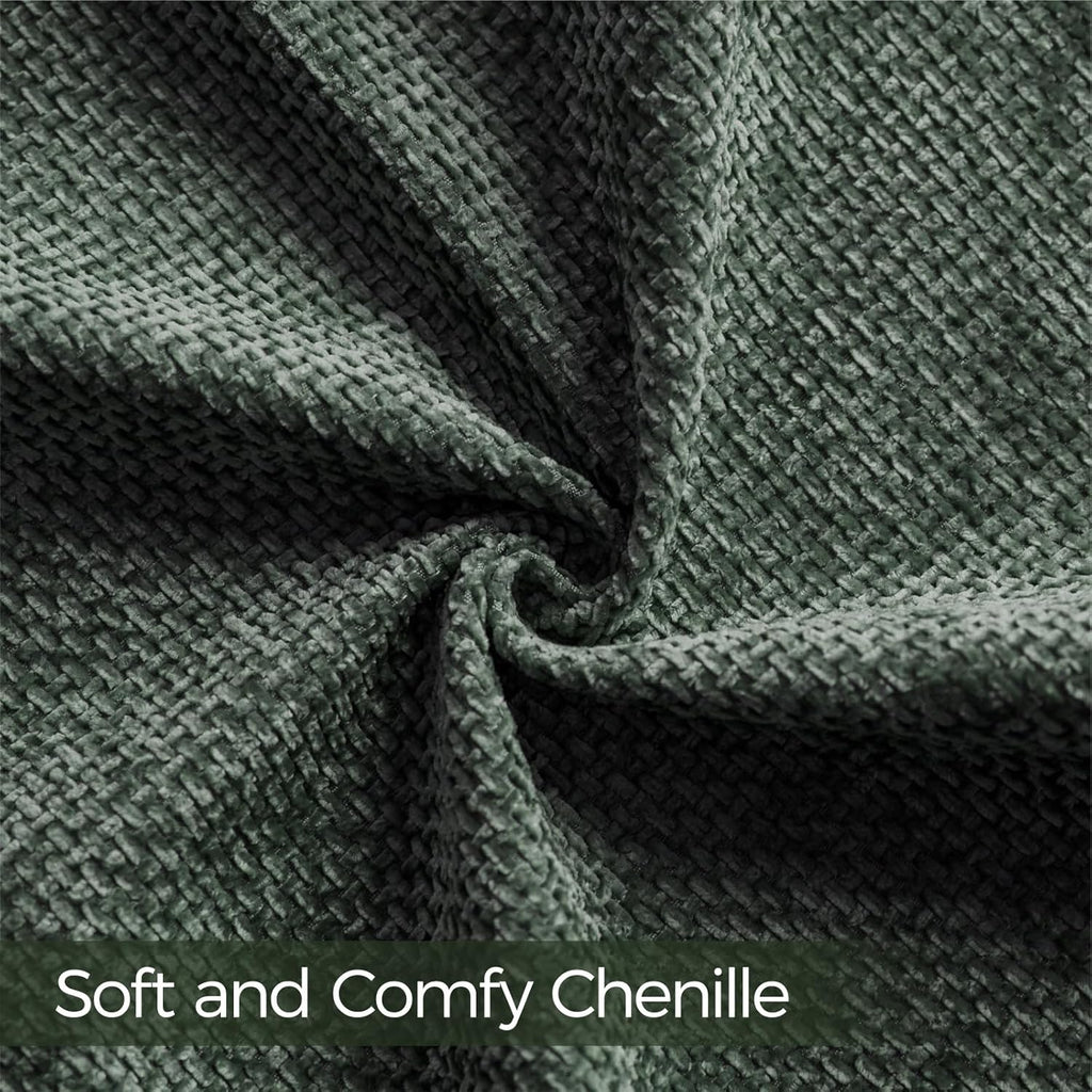 a moment Christmas Dark Green Chenille Throw Pillow Covers 16x16 Inch Pack of 2 Modern Decorative Throw Pillow Covers Farmhouse Cross Covers Home Decor for Sofa Bedroom Living Room