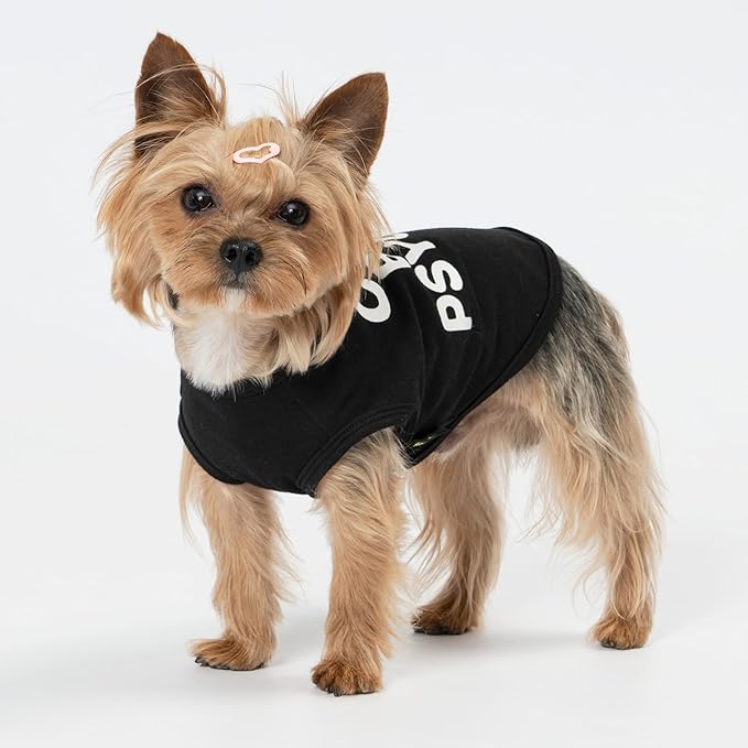 Fitwarm Cute But Psycho Dog Shirt, Summer Clothes for Small Dogs Boy Girl, Funny Pet Outfit, Black, White, XXL