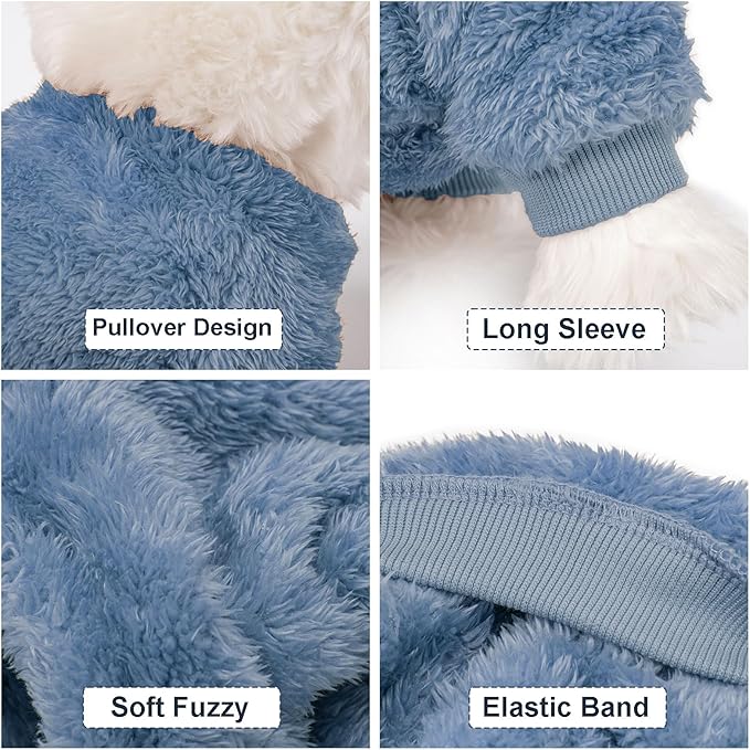 Dog Sweater, 3 Pack Dog Sweaters for Small Dogs, Dog Clothes for Small Dogs Girl Boy, Ultra Soft and Warm Puppy Sweater Dog Coat for Winter Christmas (X-Large, Blue+Lt Coffee+Dark Grey)
