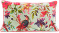 Eyes of India Colorful Velvet Floral Flower Bird Throw Sofa Cushion Couch Pillow Cover Case Boho Chic Decorative Bohemian Accent Indian Handmade (12 X 20 in. (30 X 50 cm), Green)