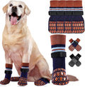 Kuoser Non Slip Dog Socks for Hardwood Floors, 4Pack Anti-Slip Dog Grippy Socks to Prevent Licking Paws, Dogs Booties Paw Protectors with Double-Sided Traction for Small Medium Large Senior Dogs, XL