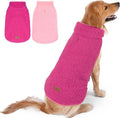 cyeollo 2XL Sherpa Dog Coat, Turtleneck Reversible Fleece Dog Vest Soft Doggy Sweater Thick Doggy Clothes for Cold Weather Winter Jacket Warm Dogs Coats for Medium Large Dogs, Fuchsia XXL