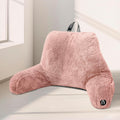 Nestl Fur Reading Pillow, Stylish Back Pillow for Bed Sitting Up, Faux Fur Bed Chair Pillow with Arms, Reading Pillows for Sitting in Bed Adult & Kids, Back Support Pillow for Bed Rest - Peach Beige