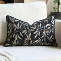 Alerfa Black Floral Throw Pillow Cover 12 x 20 Inch Rectange Luxury Decorative Lumbar Pillow Cover for Couch Living Room Bedroom