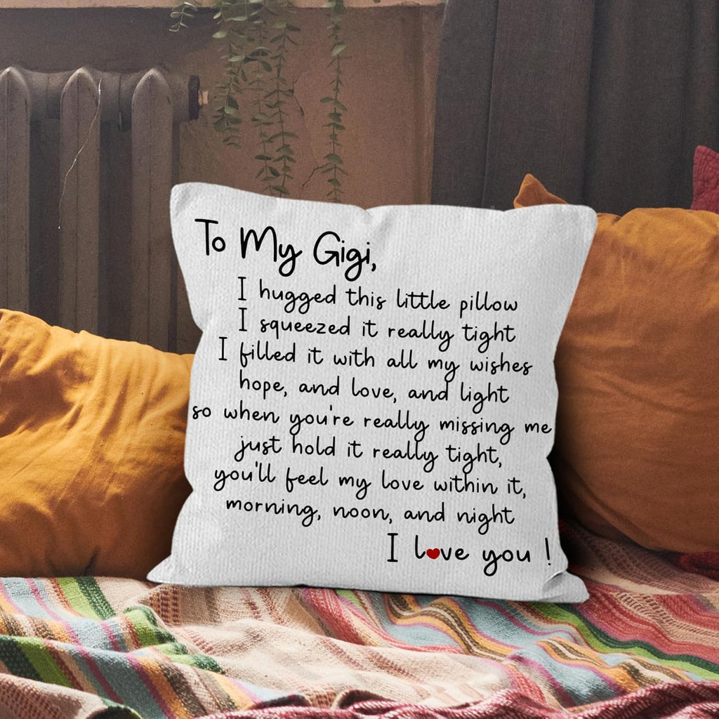 Gigi Gifts Throw Pillow Covers 18x18, Gigi Gifts for Grandma,Grandma Gram Pillow Covers for Home Bedroom Couch, Gift for Grandma Gram