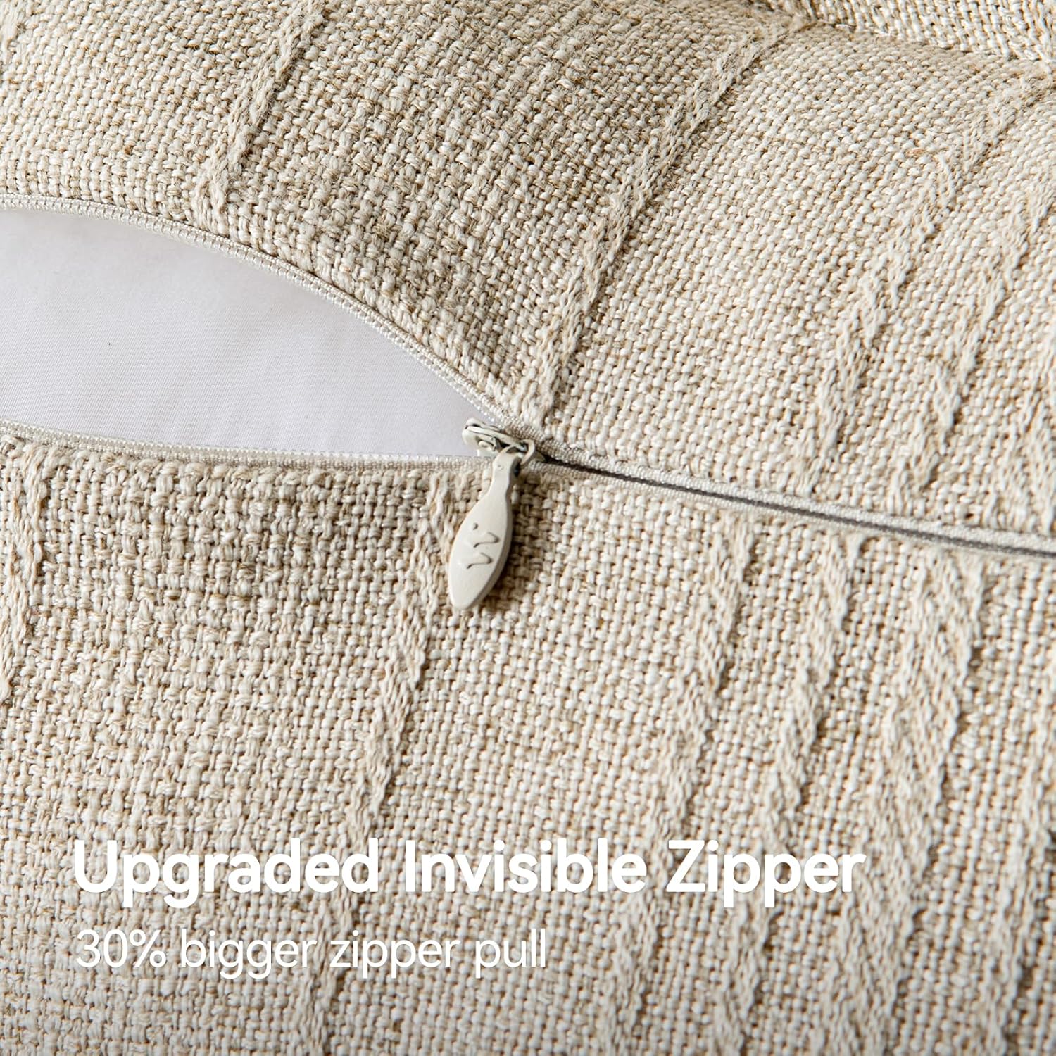 a moment Linen Pillow Covers Set of 2,Boho Farmhouse Throw Pillowcases Neutral Textured Decorative Covers for Couch Sofa Bed, Soft Linen Blend Accent Case Cushion Living Room Home Decor 20"x20"Khaki