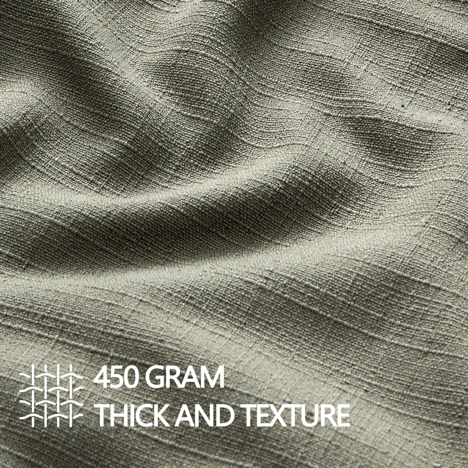 MIULEE Decorative Pillow Covers 22x22, 2 Pack Boho Farmhouse Neutral Throw Pillows for Couch, Thick Textured Modern Linen Cushion Cases Sofa Bed Living Room Home Decor, Olive Green