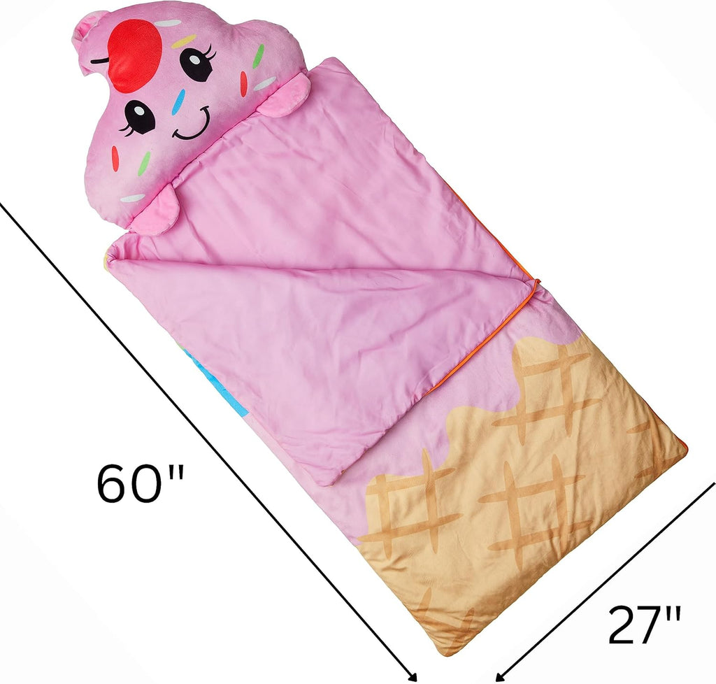 Kid's Nap Buddies Character Preschool Nap Mat, Toddler Sleeping Bag with Pillow for Daycare, Ages 3+