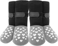 Non-Slip Dog Socks Prevent Licking Paws,Grippy Socks for Senior Dog Walk on Hardwood Floor,Paw Protectors,Black 2 Pairs,XL