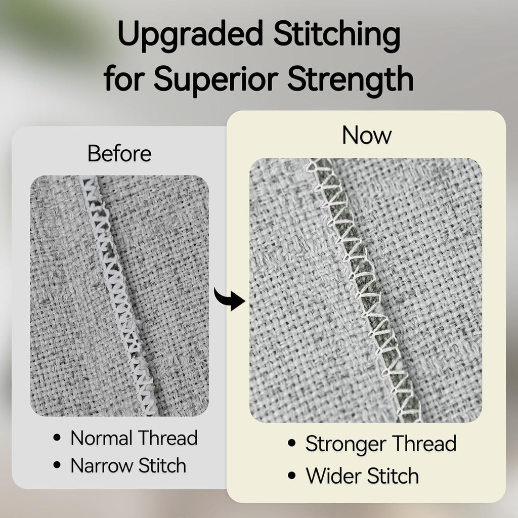 a moment Linen Pillow Covers Set of 2,Boho Farmhouse Throw Pillowcases Neutral Textured Decorative Covers for Couch Sofa,Soft Linen Blend Accent Case Cushion Living Room Home Decor 26"x26"Sky Gray