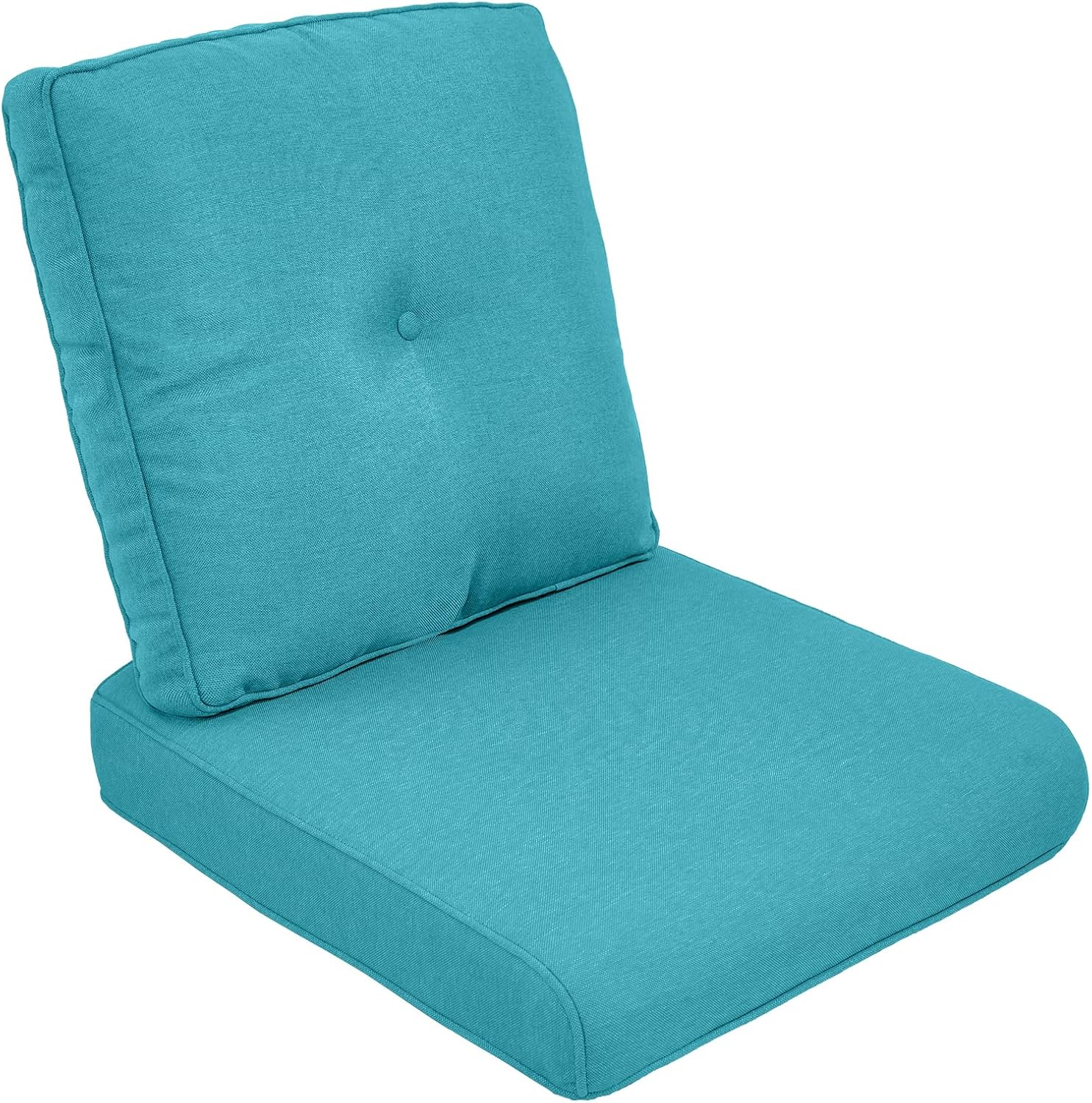Outdoor Chair Cushion Set, 25 x 22 Deep Seat Cushion, Patio Chair Cushions for Outdoor, Include 1 Seat Cushion and 1 Back Cushion, Cyan Blue