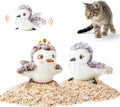 Potaroma Cat Toys 2 Pcs Flapping Sandpiper Pair-Mate, Lifelike Birds Chirp, Chargeable Touch Activated Kitten Fun Interactive Kitty Exercise with Catnip for All Breeds