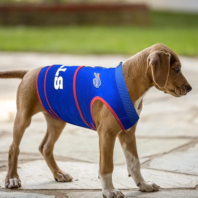 NFL Buffalo Bills Dog Anxiety Shirt Calming Soothing Solution Vest, for Dogs & Cats with Anxiety, Fears, Fireworks, Loud Noises, Dark, Lonely Keeps Dogs Calm and Feeling Safe, Relaxing Jacket, Medium
