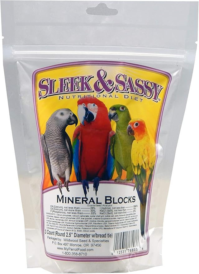 SLEEK & SASSY Mineral Blocks (2.5" Diameter) for Birds (3 Ct.)
