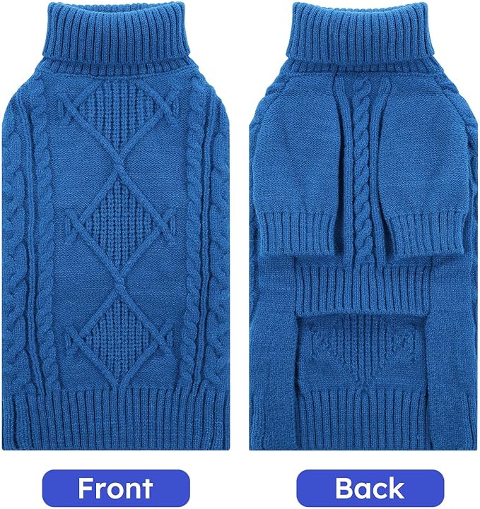 ASENKU Knitted Dog Sweater, Pullover Big Thermal Dog Winter Sweater, Turtleneck Doggy Sweaters for Large Medium Dogs Boy Girl,Warm Pet Sweatshirt for German Shepherd,Great Dane,4XL