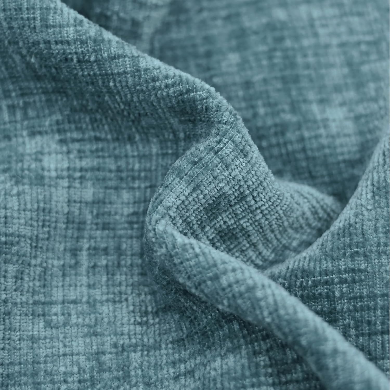 CaliTime Throw Pillow Covers Decorative 22 X 22 Inches Pack of 2 Cozy Solid Dyed Soft Chenille Cushion Cases with Pom Poms for Couch Sofa Bed Living Room Home Smoke Blue