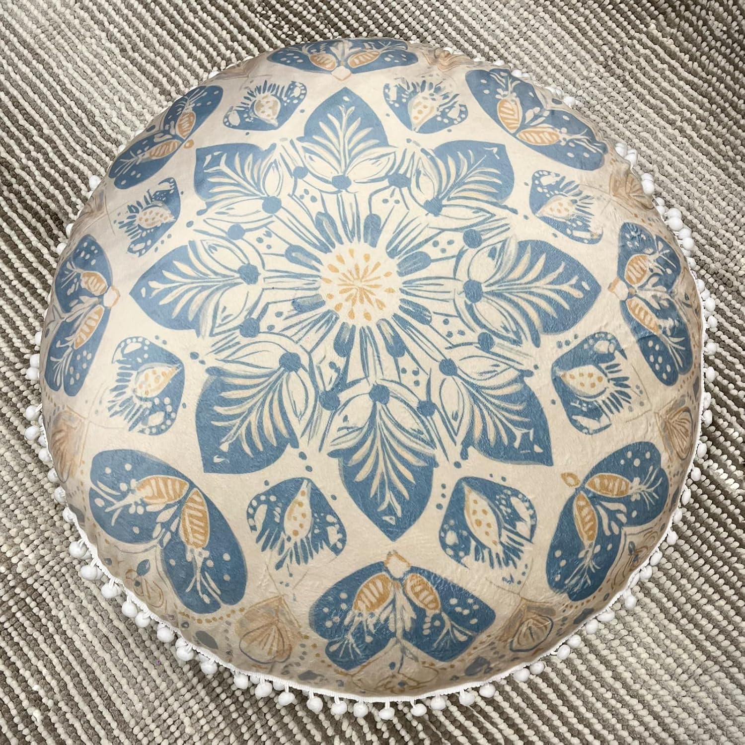 32 in Meditation Floor Cushion, Round Large Floor Pillow for Adult, Yoga Pillows for Sitting On Floor, Boho, Memory Foam Filling