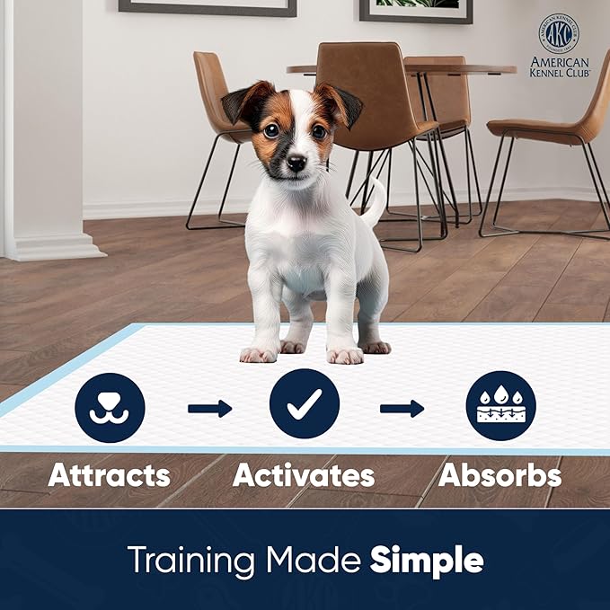 American Kennel Club Scented Puppy Training Pads with Ultra Absorbent Quick Dry Gel – 22 x 22 Pee Pads For Dogs - Lemon Scented - 100 Count