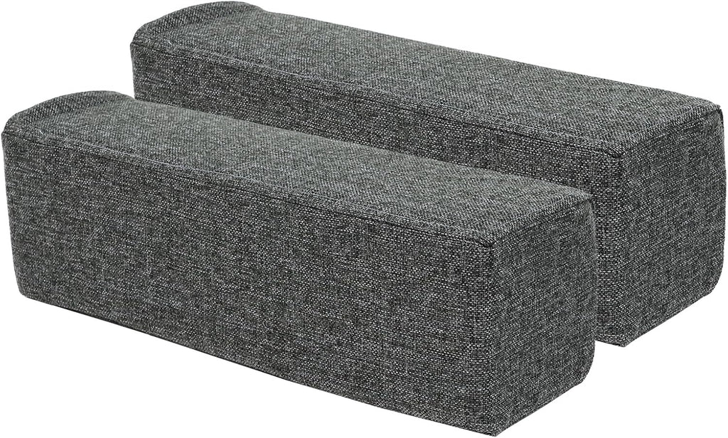 2 Pack Couch Arm Rest Pillow, 6''x6''x20'' Linen Cover, High Density Foam Armrest Cushion, Removable & Washable Elbow Support for Sofa, Bed, and Armchair (Dark Grey)
