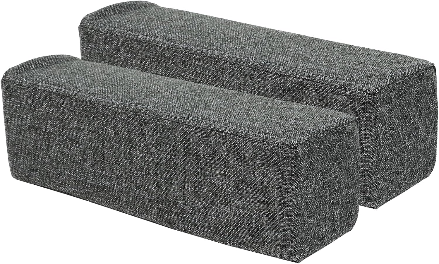 2 Pack Couch Arm Rest Pillow, 6''x6''x20'' Linen Cover, High Density Foam Armrest Cushion, Removable & Washable Elbow Support for Sofa, Bed, and Armchair (Dark Grey)